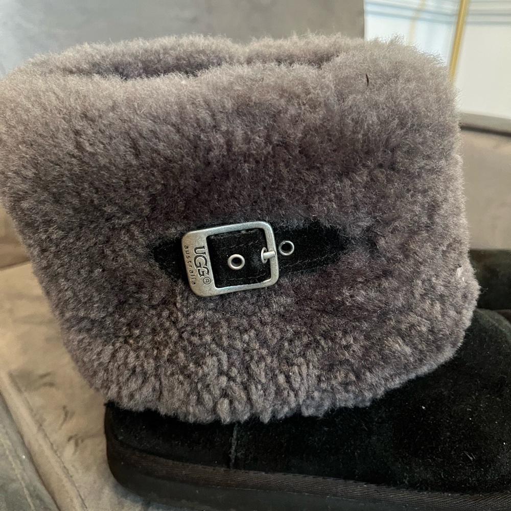 Black and Gray Ugg Boots
